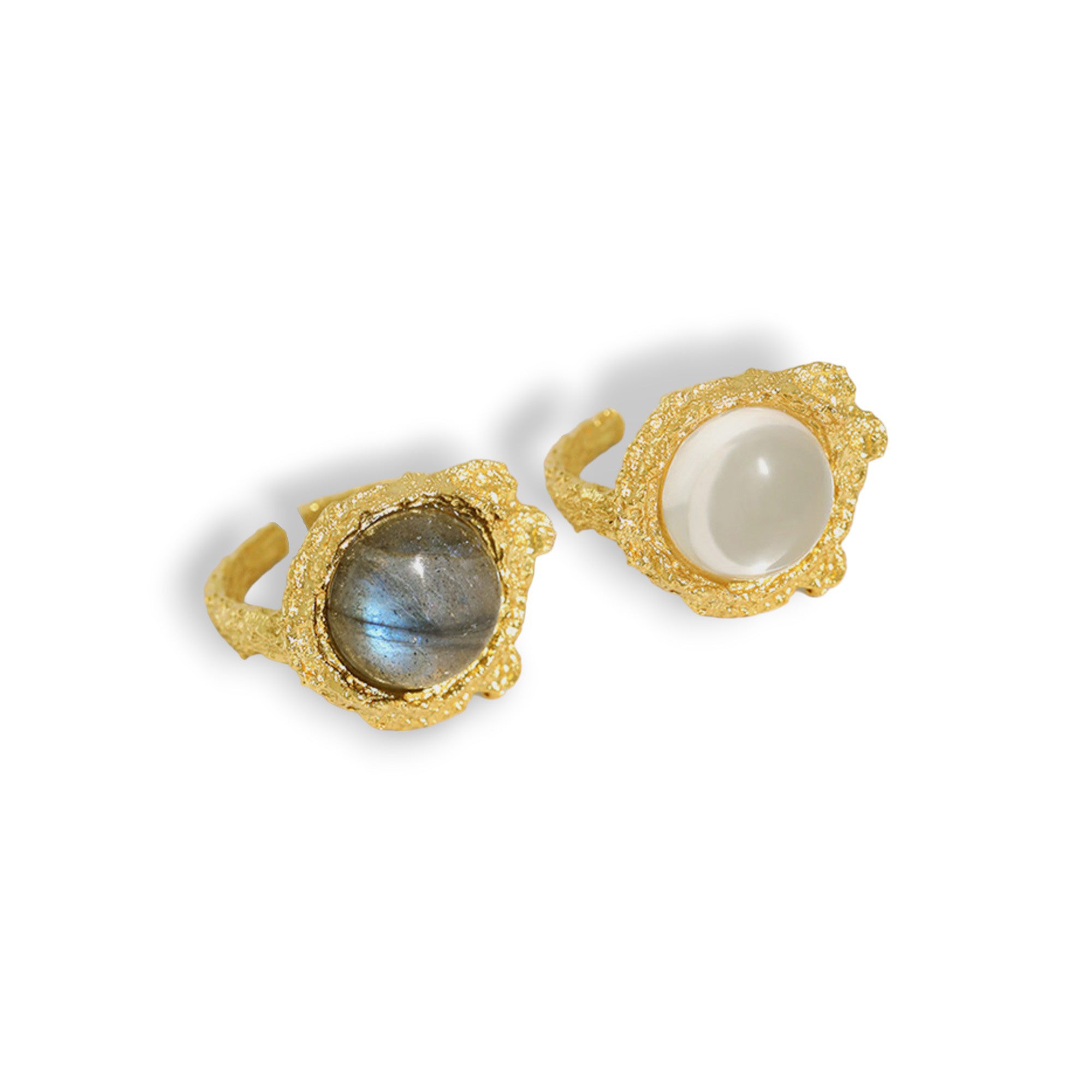 Irregular Rustic Silver Adjustable Ring