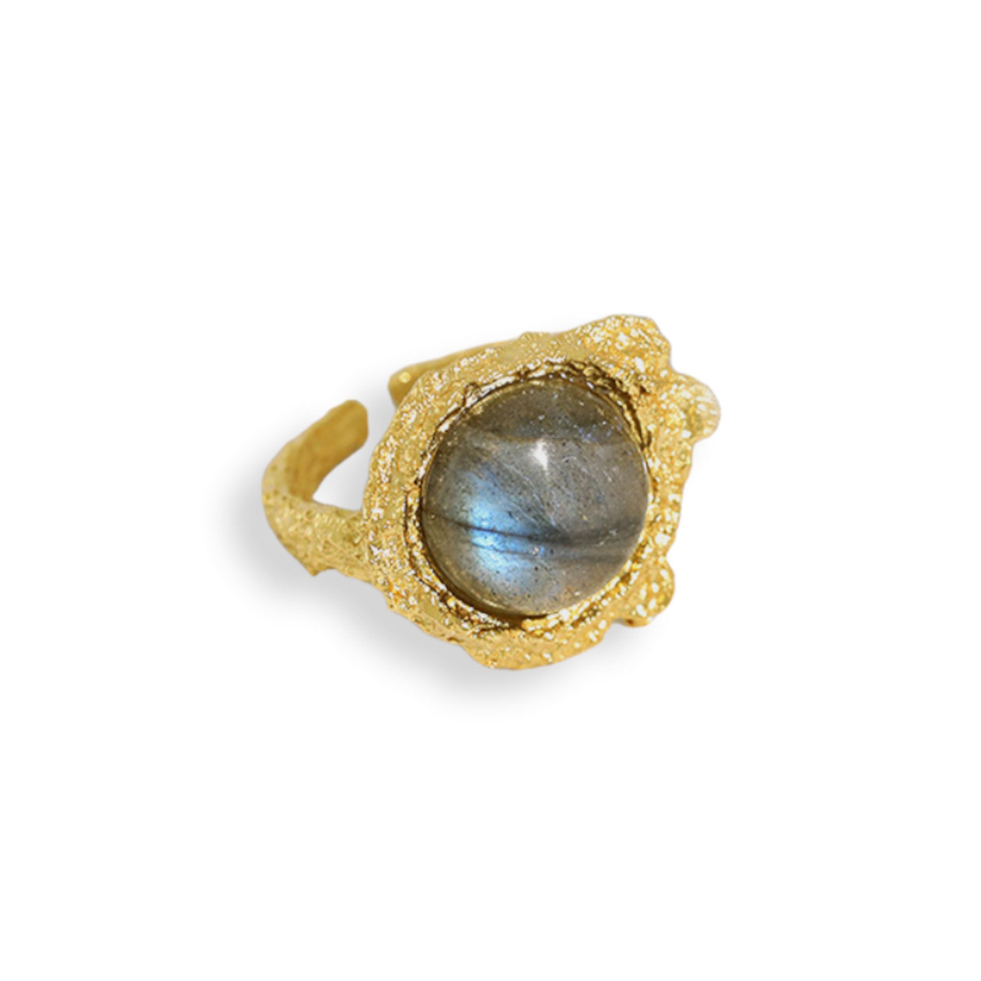 Irregular Chunky Silver Adjustable Ring
