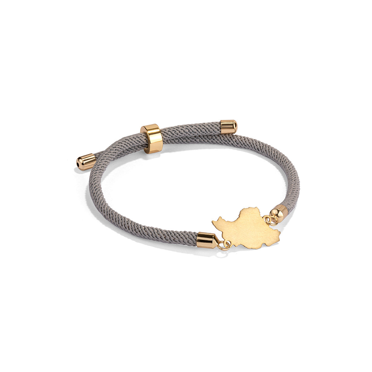 Sterling Silver Iran Map Unisex Slider Bracelet