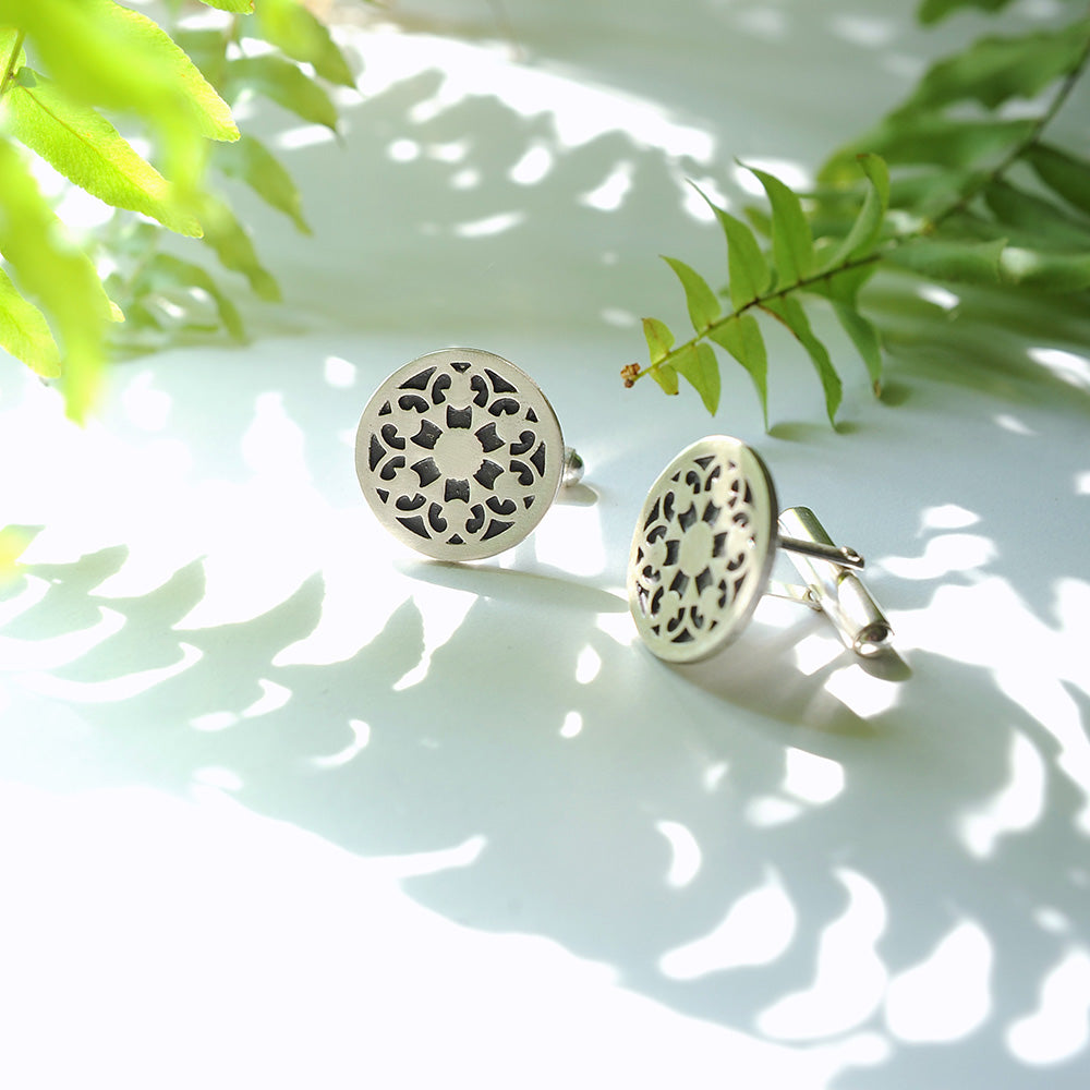 Sterling Silver Persian Pattern Cufflinks