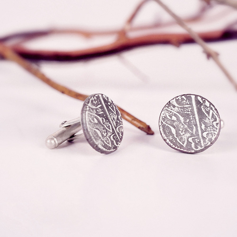 Silver Qajar Coin Cufflinks