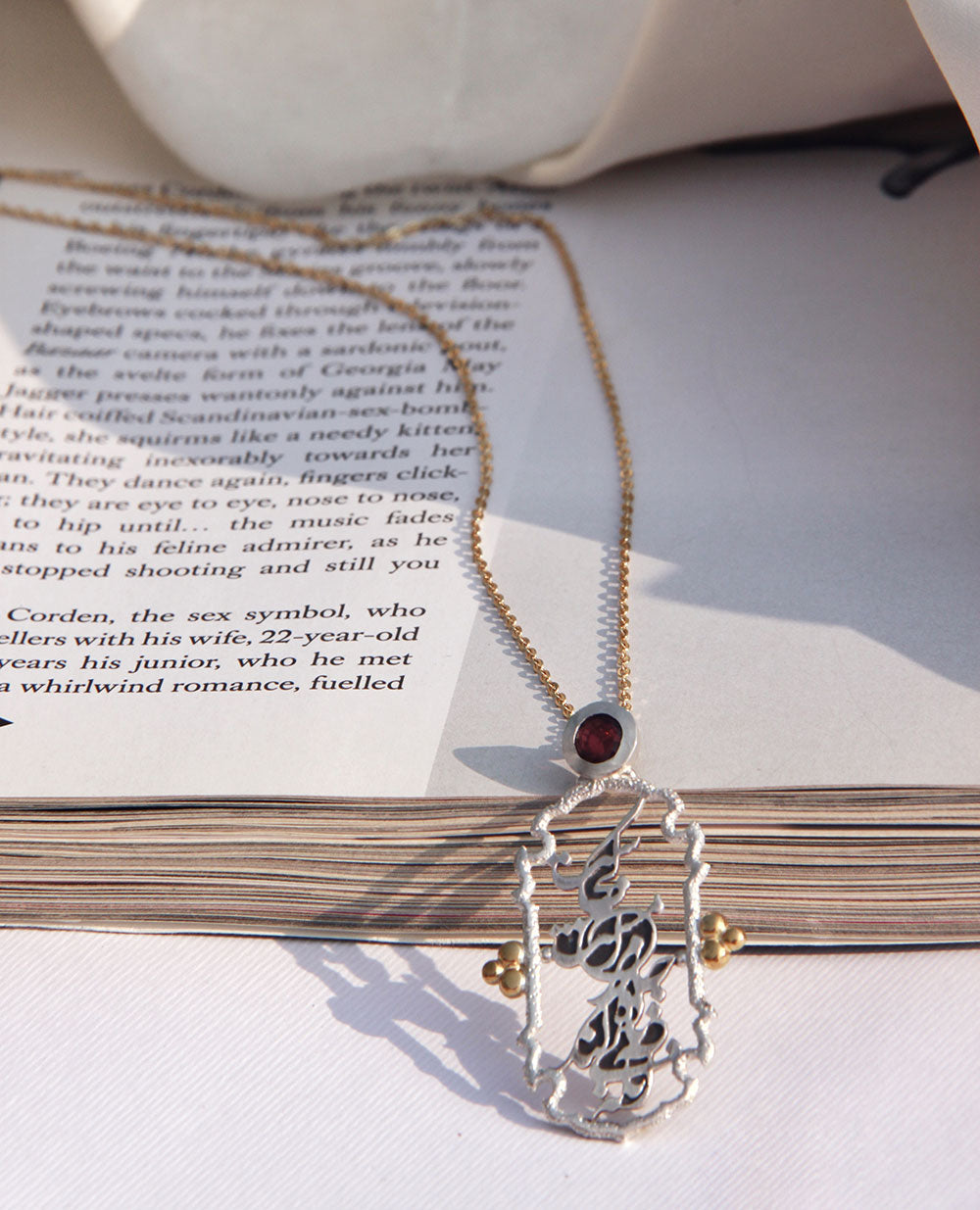 Silver Persian Calligraphy Rumi Necklace