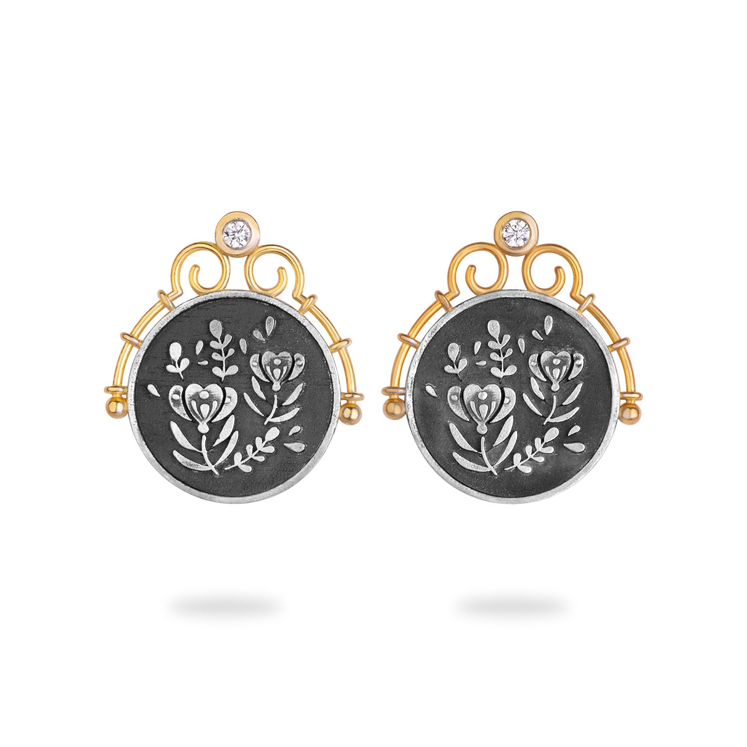Sterling Silver Floral Stud Earrings