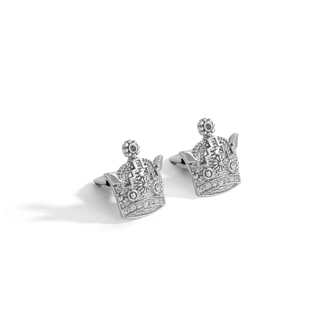Sterling Silver Crown Cufflinks