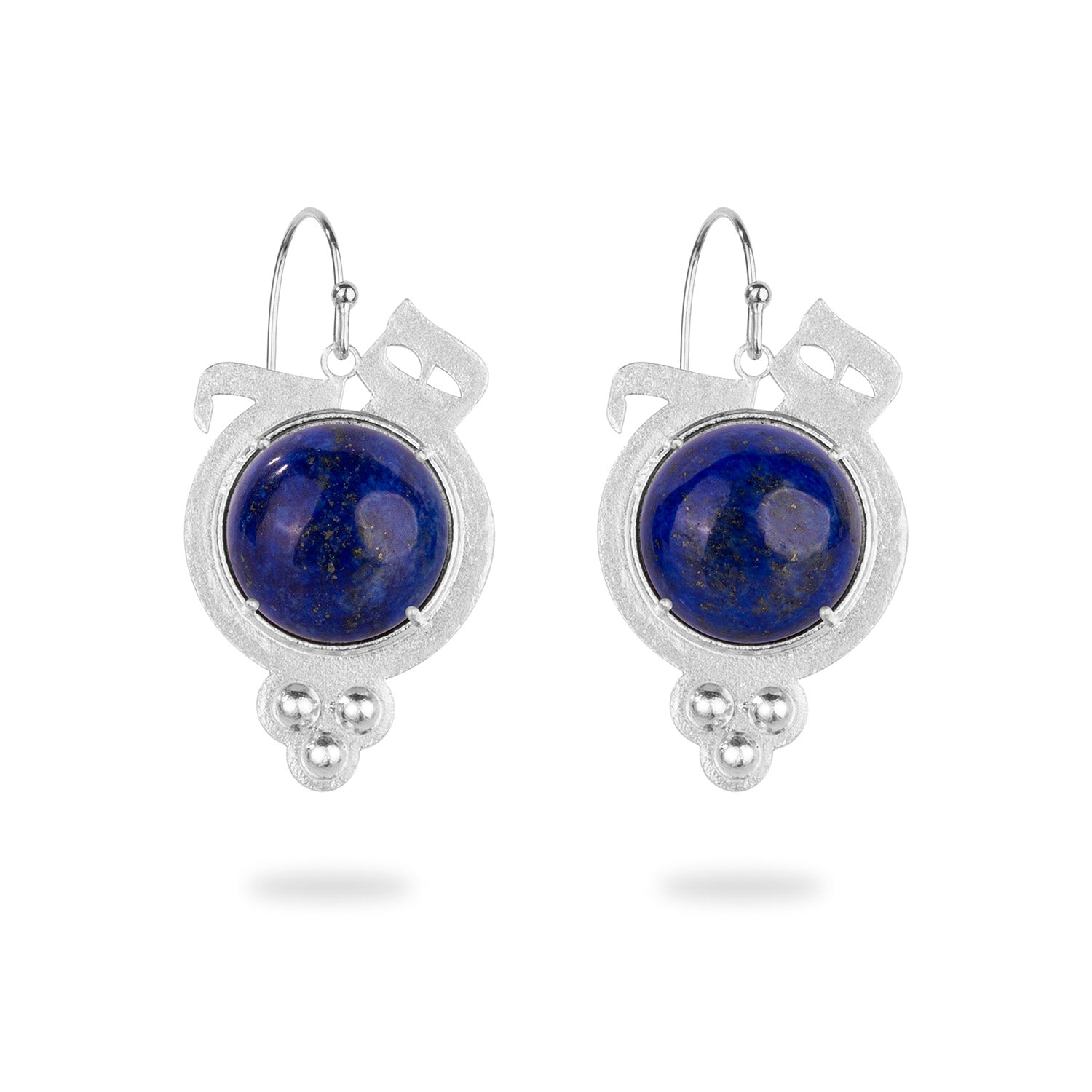 Sterling Silver Dangle Hich Earrings with Lapis