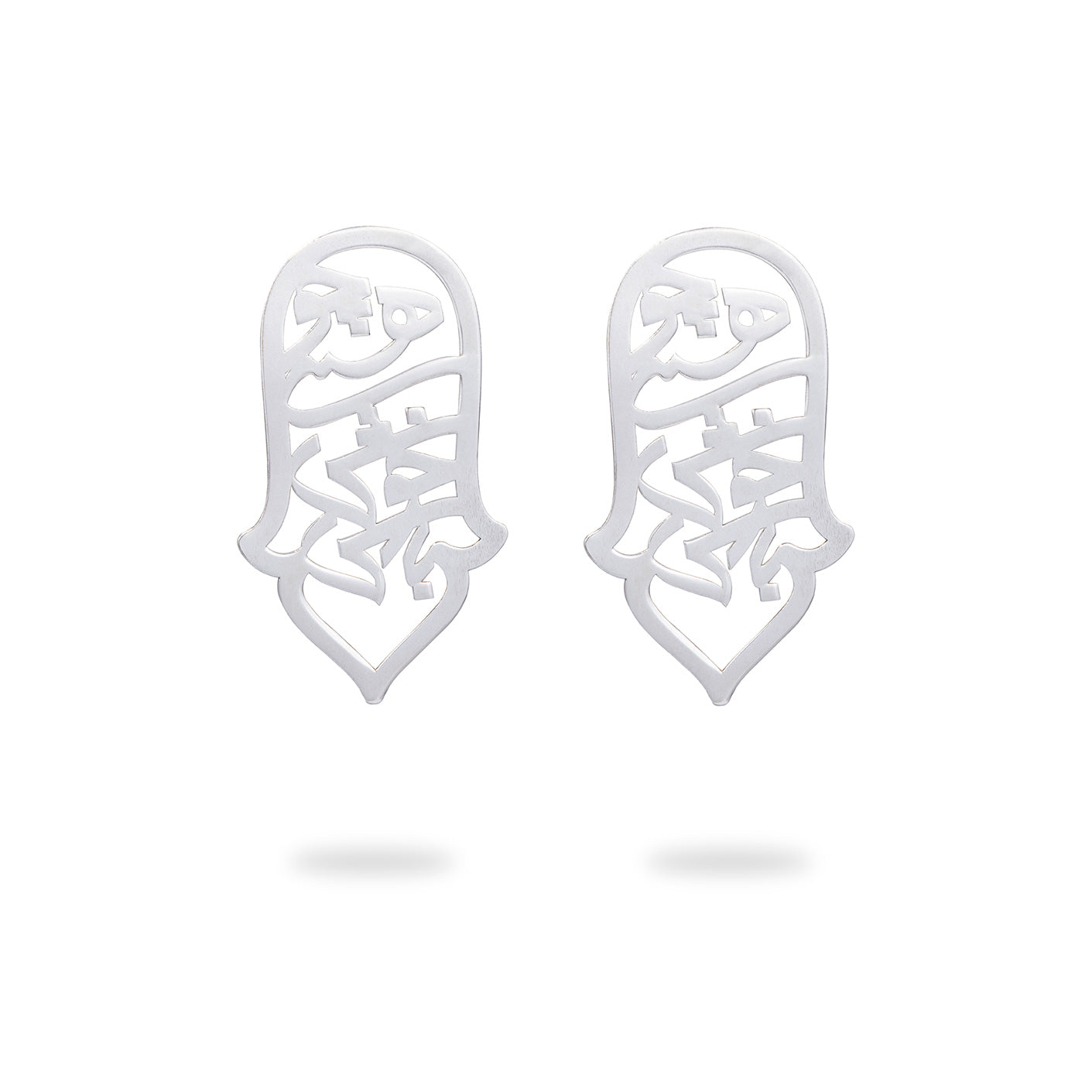 Silver Calligraphy Drop Earrings, Seize the Moment