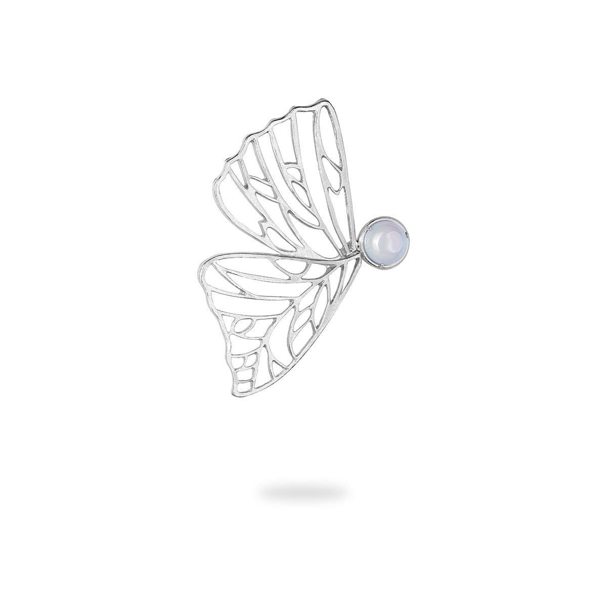 Sterling Silver Butterfly Ring with Opal