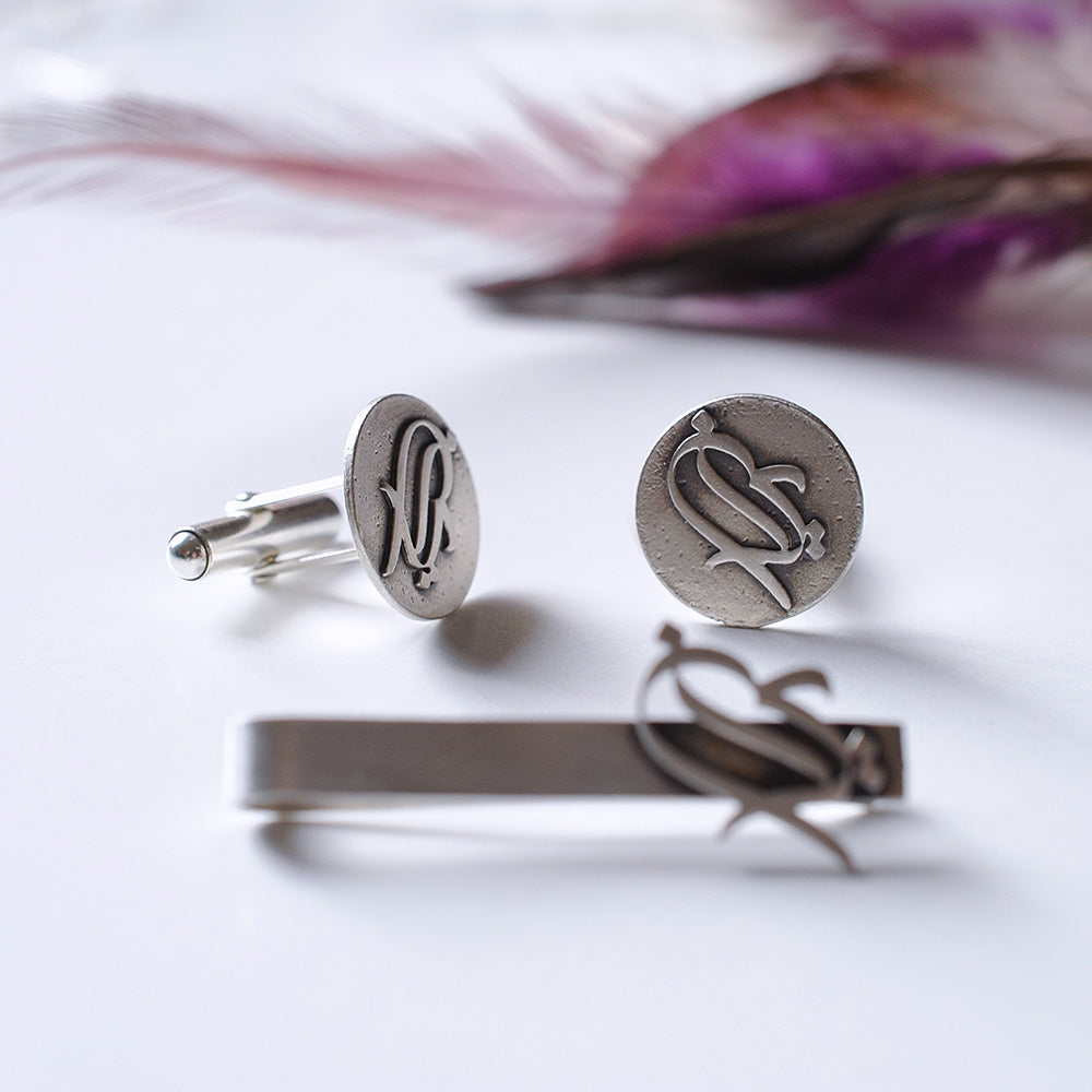 Sterling Silver Persian Calligraphy Iran Cufflinks