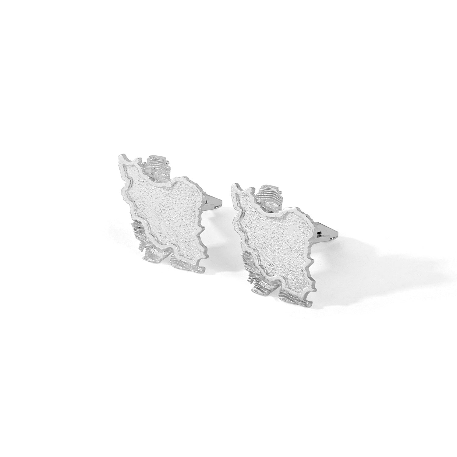 Sterling Silver Iran Map Cufflinks