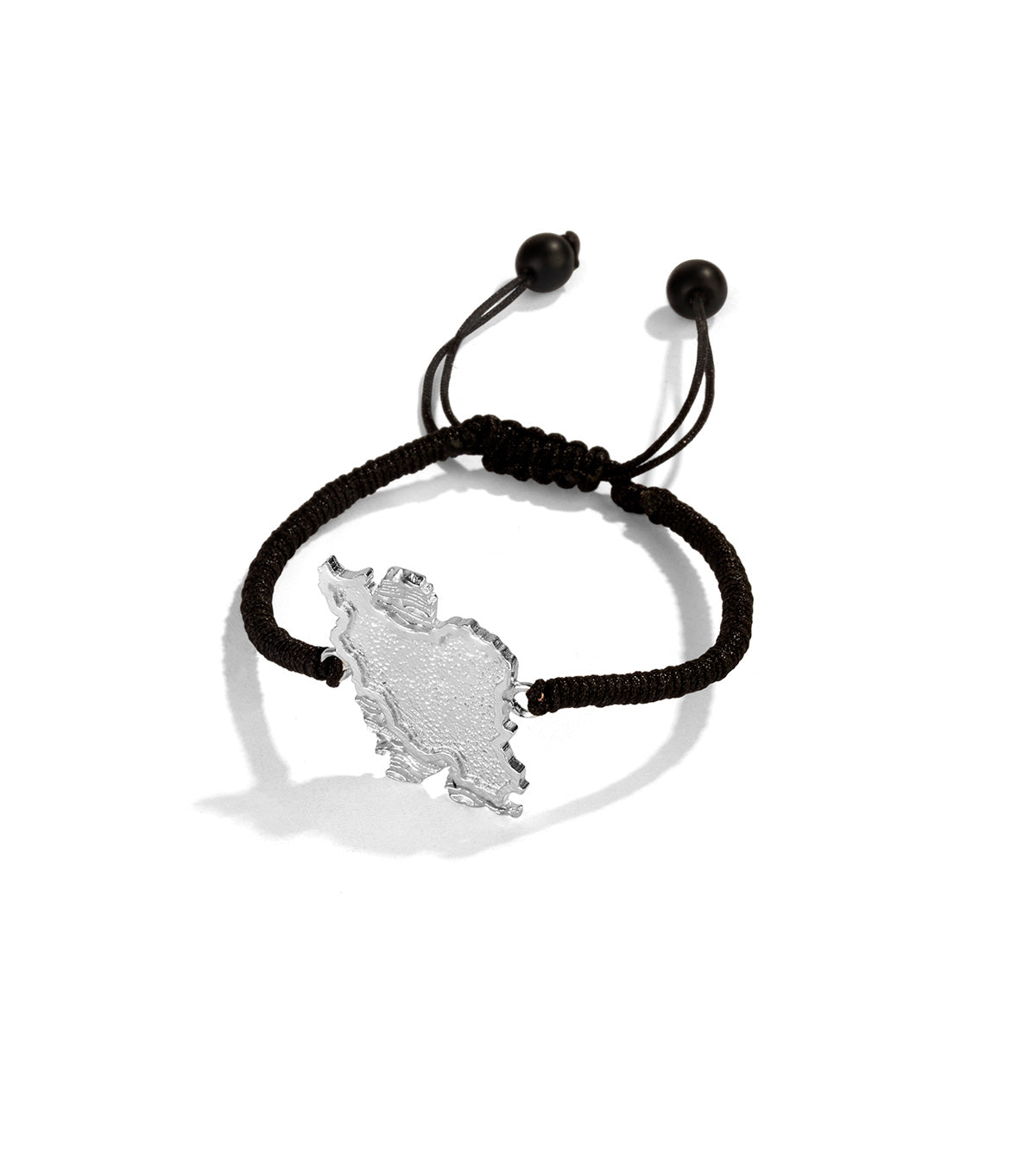 Sterling Silver Detailed Iran Map Unisex Bracelet