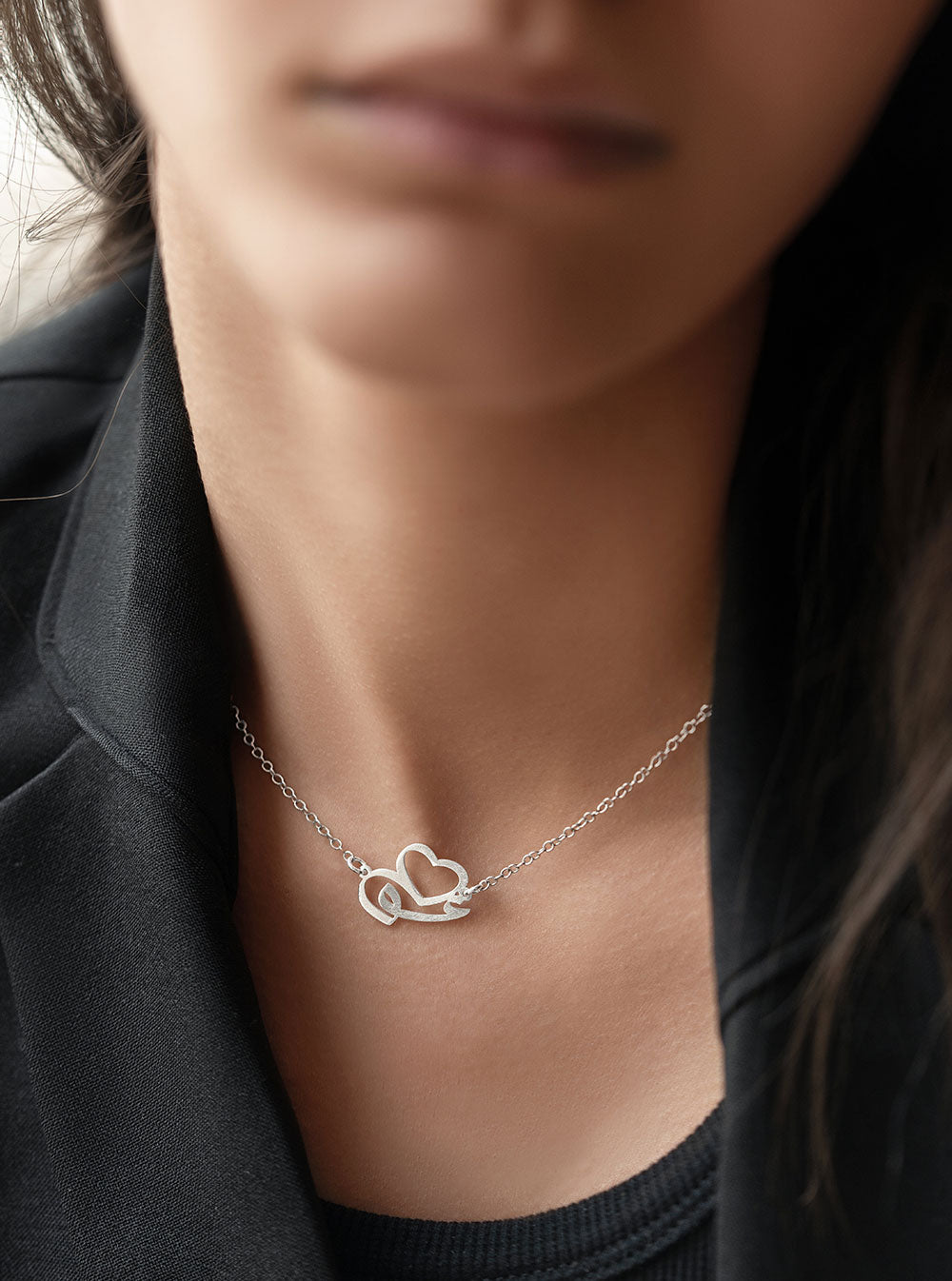 Sterling Silver Love Necklace, Eshgh