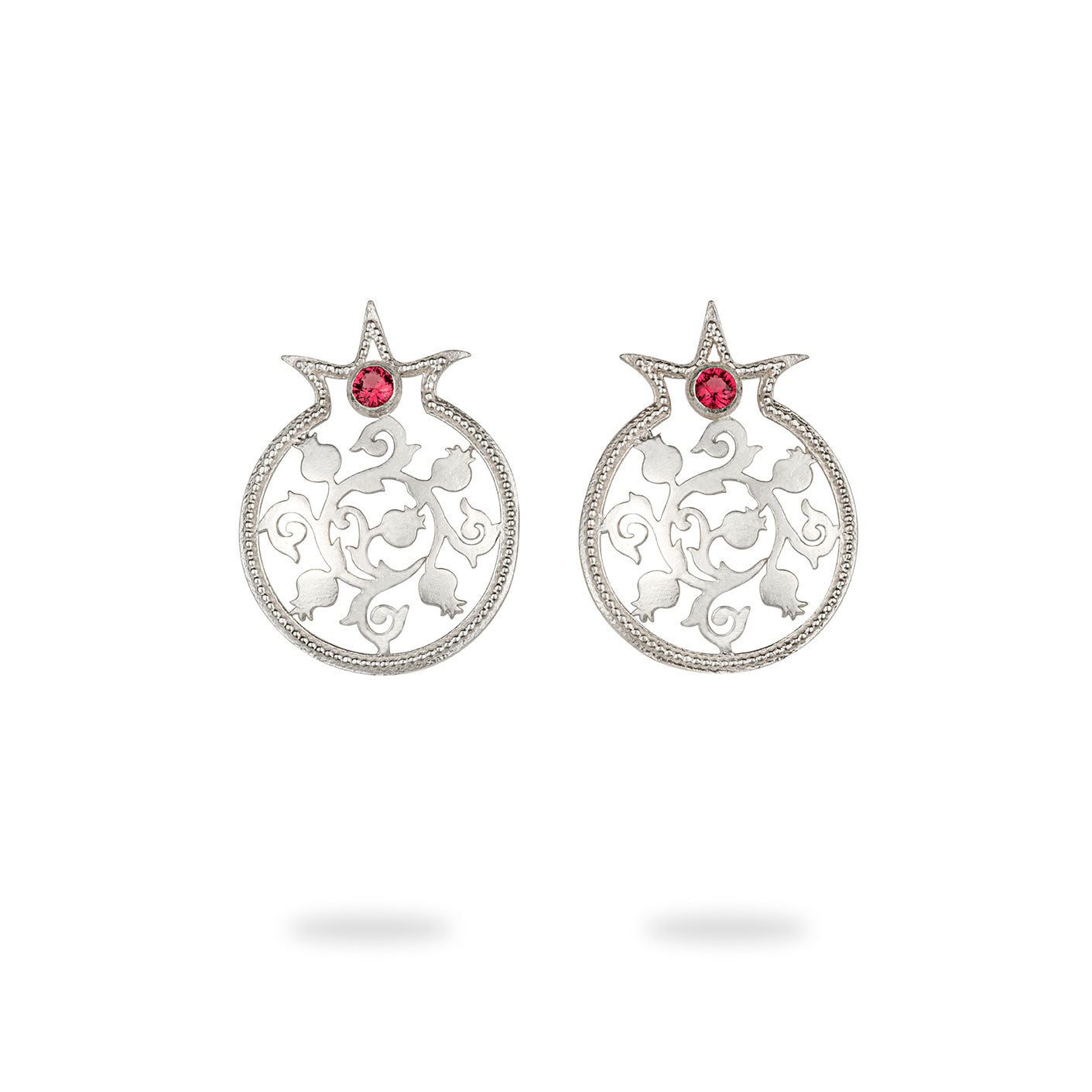 Silver Pomegranate Earrings