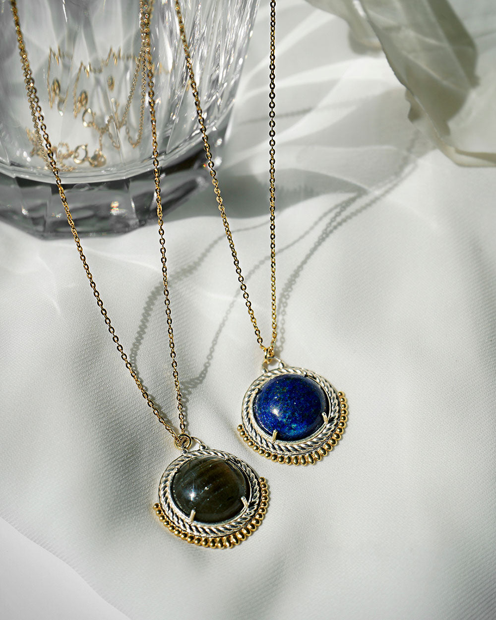 Sterling Silver Round Gemstone Pendnat