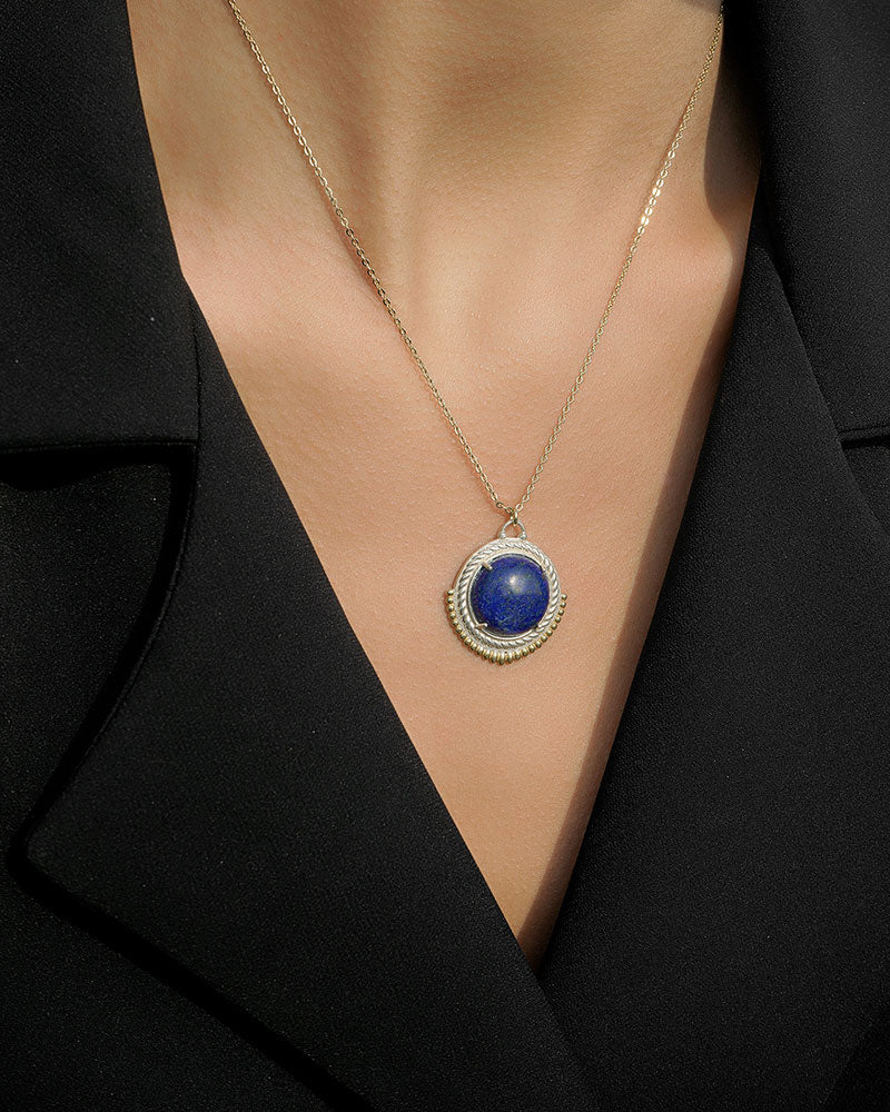 Silver Lapis Pendnat