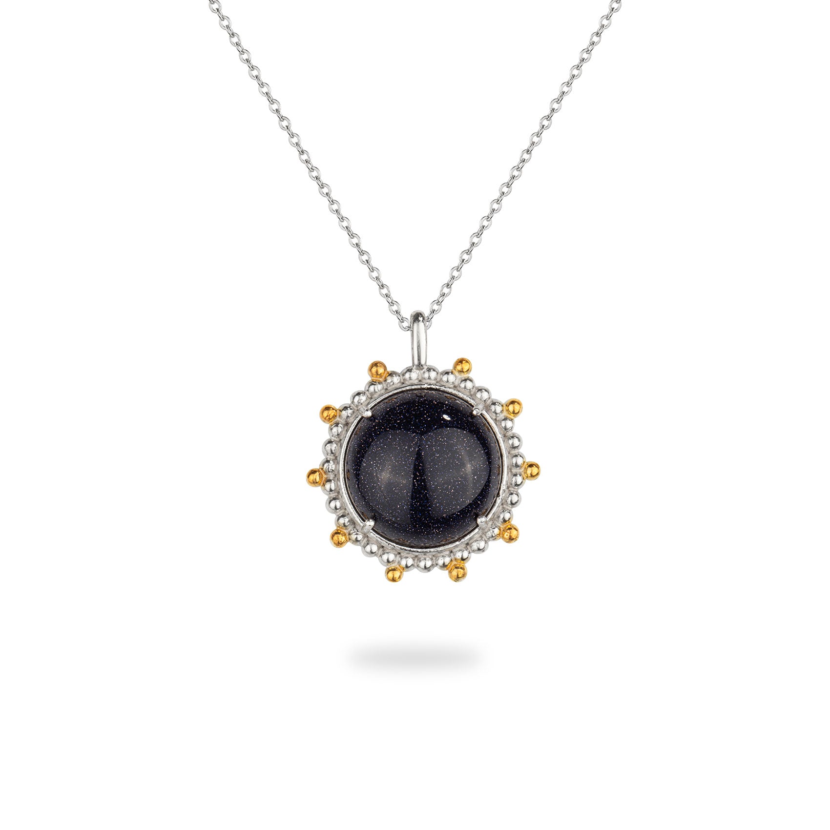 Sterling Silver Sun Necklace with Sunstone