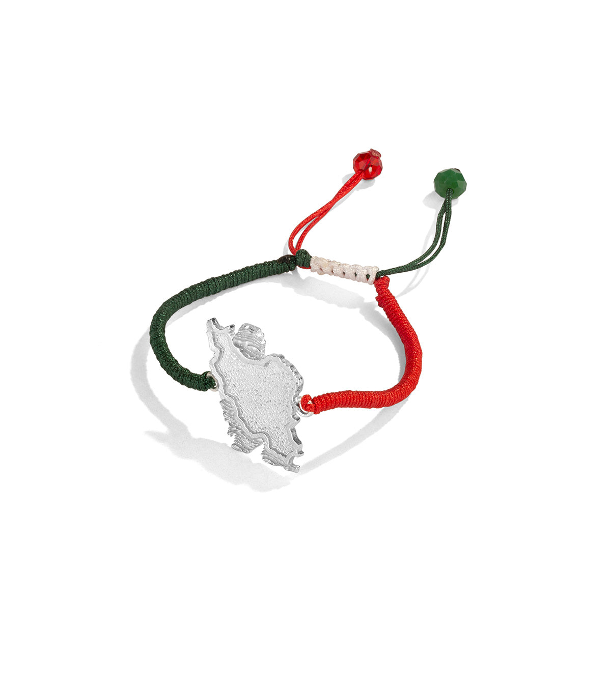 Silver Detailed Iran Map Unisex Adjustable Bracelet