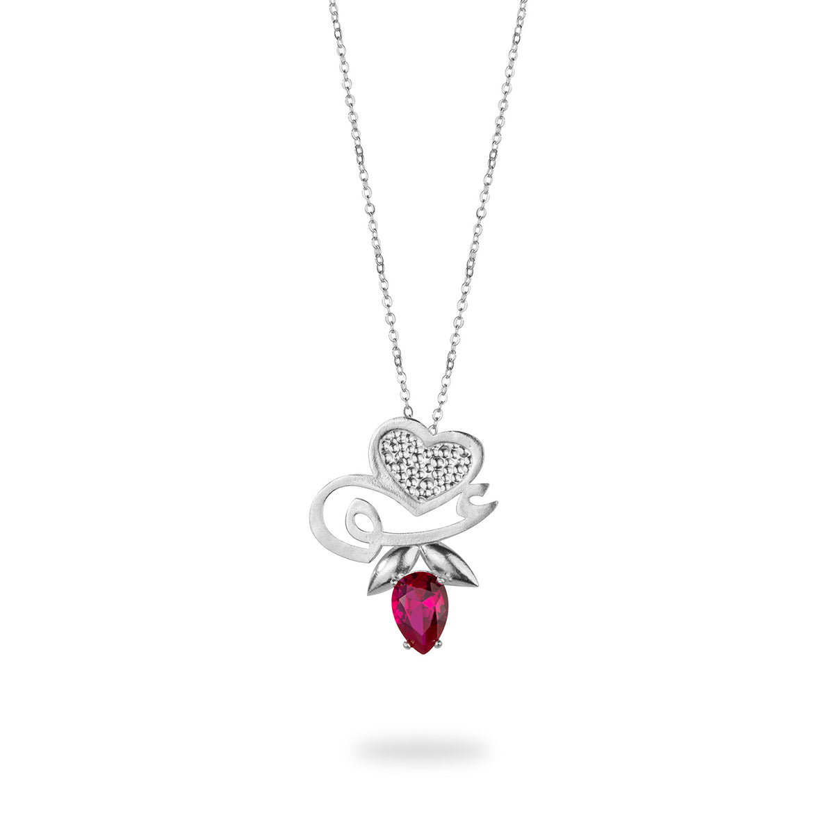 Silver Love Necklace, Eshgh Pendant - Zargoon Design